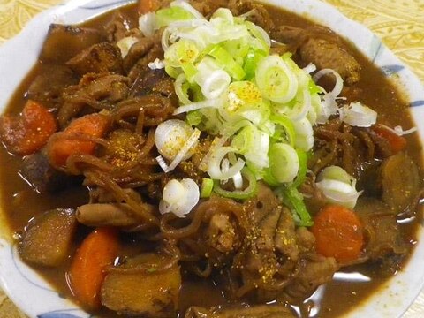 白モツごぼう人参糸コン豆鼓醤煮